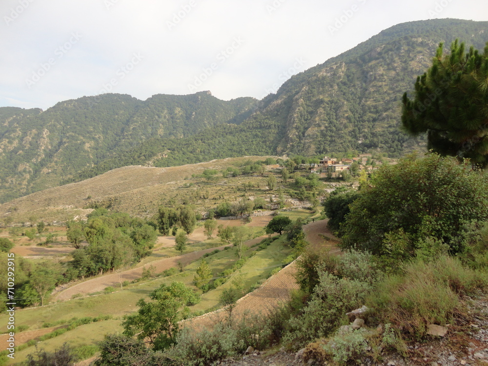 landscape of mountain valley