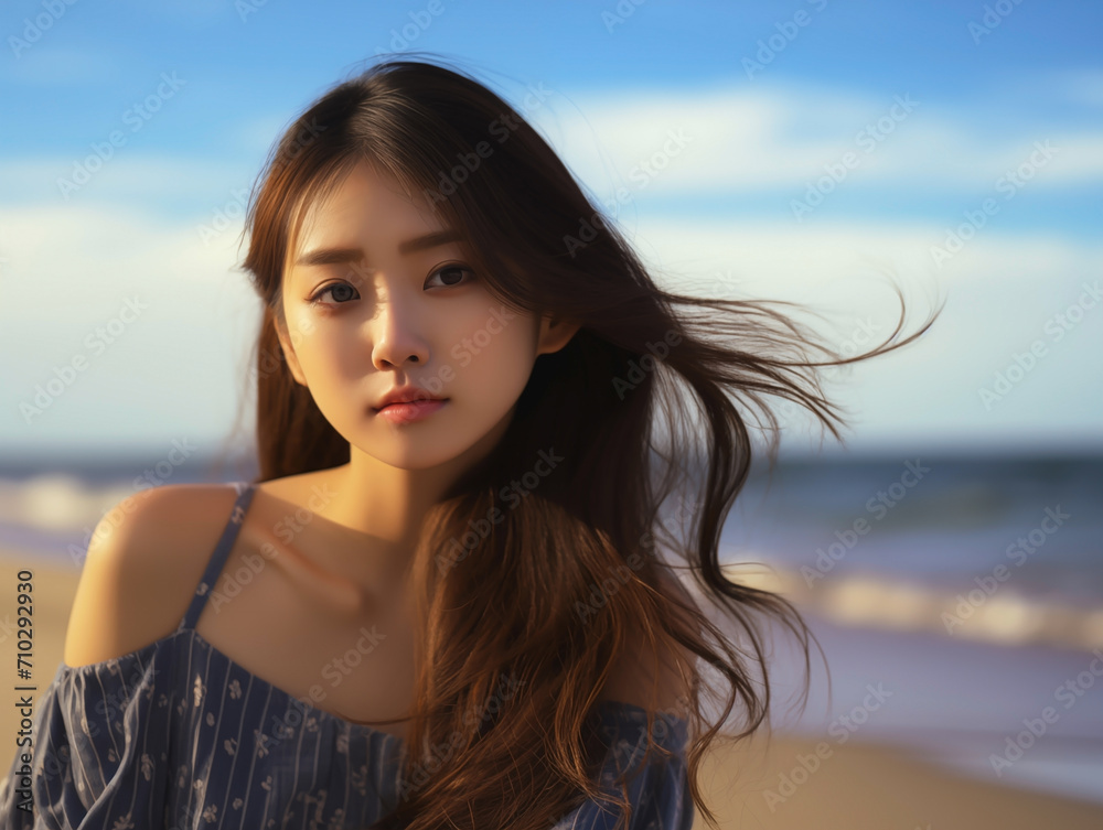 Serene Beachside Portrait of a Young Woman
Serene Beachside Portrait of a Young Woman