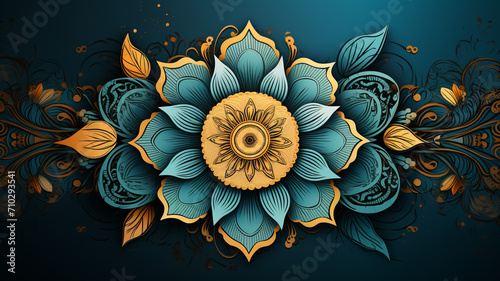 Arabesque mandala pattern design with abstract background