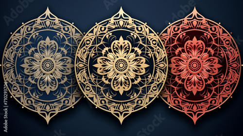Arabesque mandala pattern design with abstract background photo