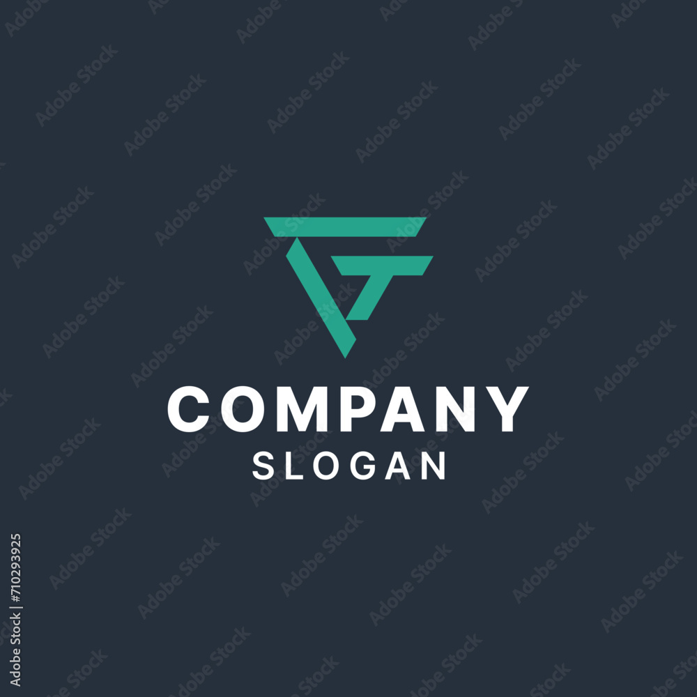 Letter GT TG Simple Monogram Logo