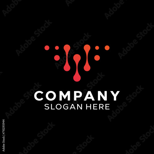 Letter V Tech Simple Monogram Logo