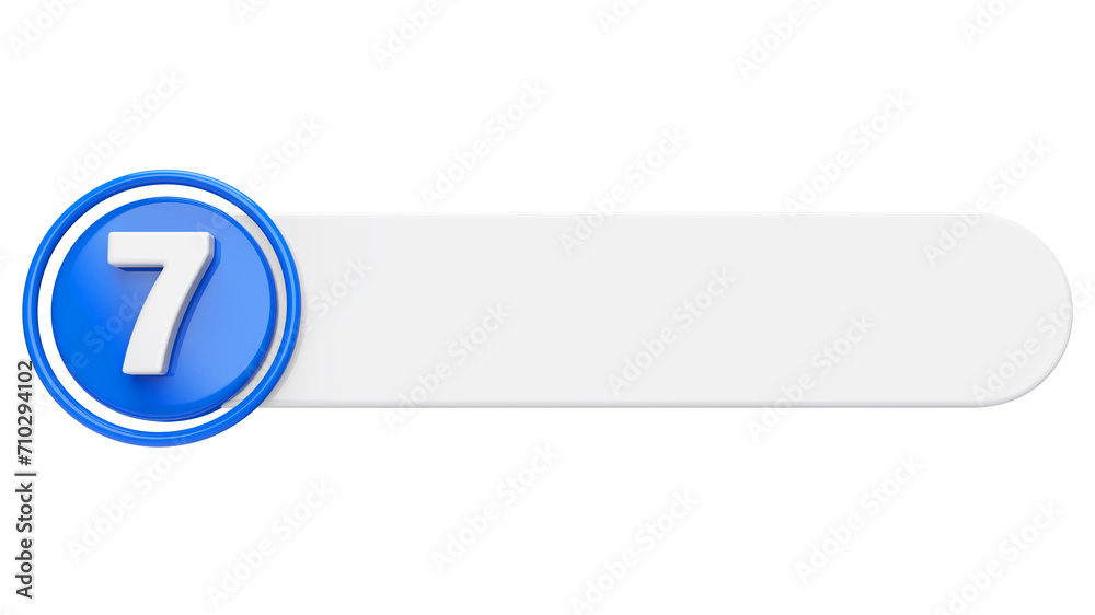 3d number 7 blue infographic with label 3d render 3d number 7 blue infographic with label 3d render
