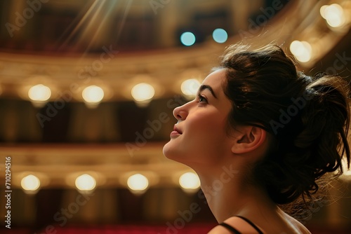 A Opera Performer Looking at The Theater From The Stage photo