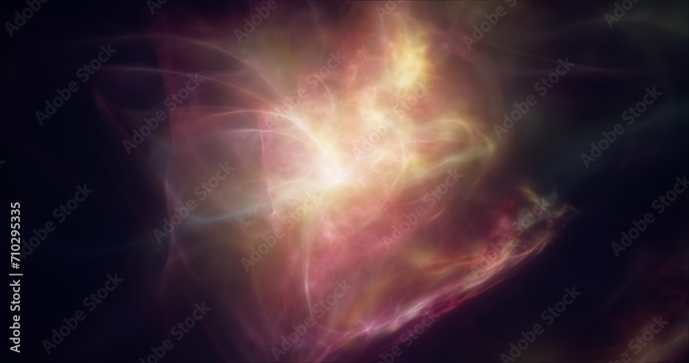 Multicolored blue violet energy cosmic dust and wave lines futuristic magical glowing bright. Abstract background