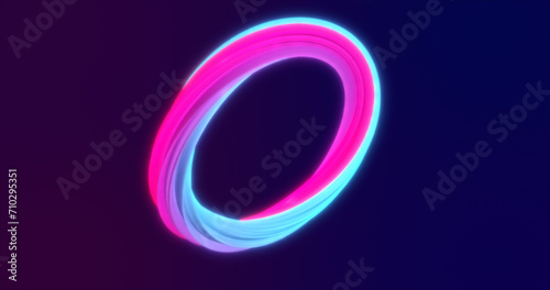 Abstract blue violet energy magic bright glowing spinning ring of lines, background