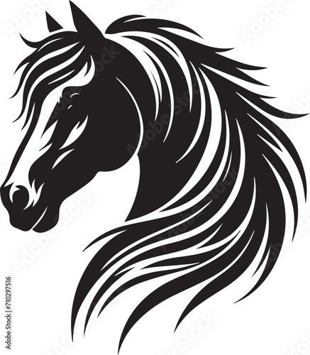 horse head silhouette  vector artwork of horse head