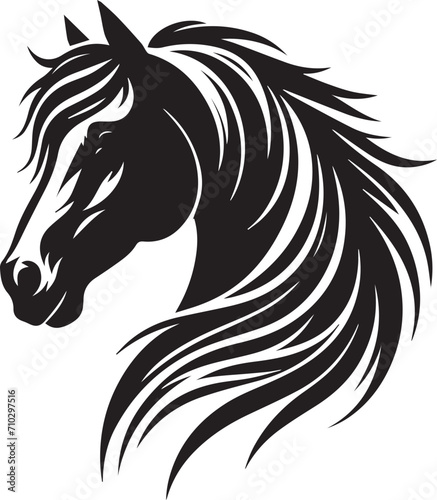 Wallpaper Mural horse head silhouette, vector artwork of horse head Torontodigital.ca