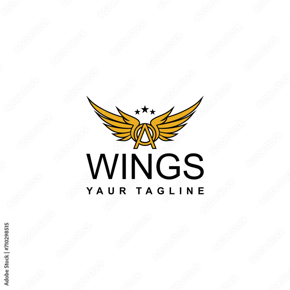 Initial logo ''A'' wing line art Initial logo ''A'' wing line art