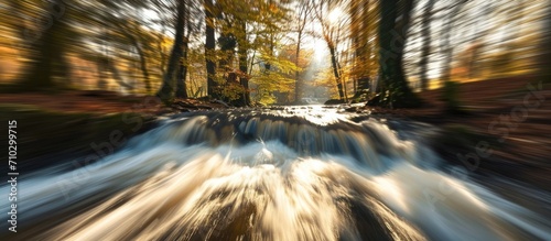 Motion blur in nature scene captured with long exposure. photo