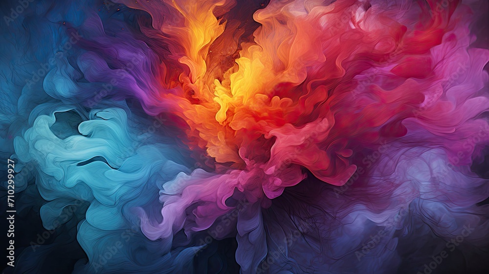 Obraz premium abstract background of colored smoke in water on a black background