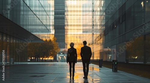 Senior Couple Pointing at Office Sign - Minimalist