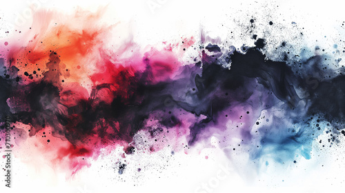 水彩画インクの背景画像_黒色
Abstract colorful black color painting illustration. Background of watercolor splashes [Generative AI]
