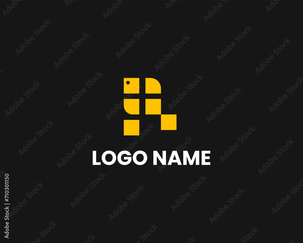 Creative R fish modern monogram logo design template Creative R fish modern monogram logo design template