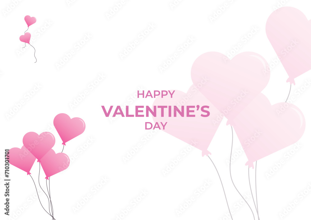 heart balloons valentine's day background design