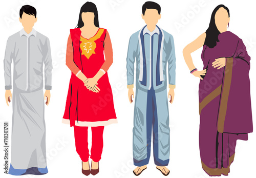 Indian people in traditional dress