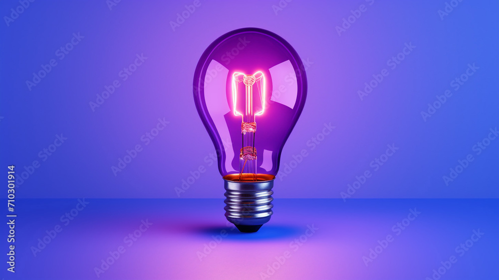 A classic Edison bulb on a blue and purple gradient A classic Edison bulb on a blue and purple gradient