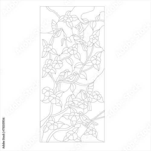 Stained glass window vector image