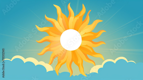 A radiant sun icon on a bright day sky gradient