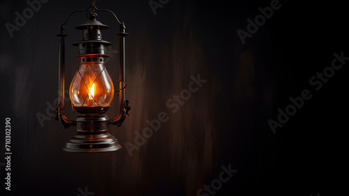 Fantastic vintage gas lamp with a soft flickering flame