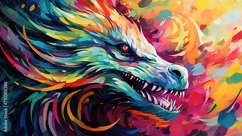 Amazing Fauvism Style Dragon Art © BornHappy