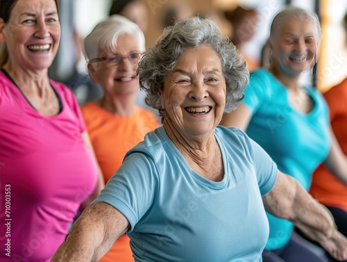 Active Seniors  Fitness Fun with Friends Elderly Workout Partners Celebrate Life