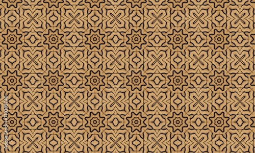 Seamless digital geometric textile pattern mandala and background . Ready to fabric print © RH graphic studio