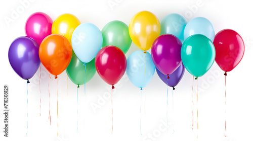 Birthday Colorful Baloon  on withe background ai generative