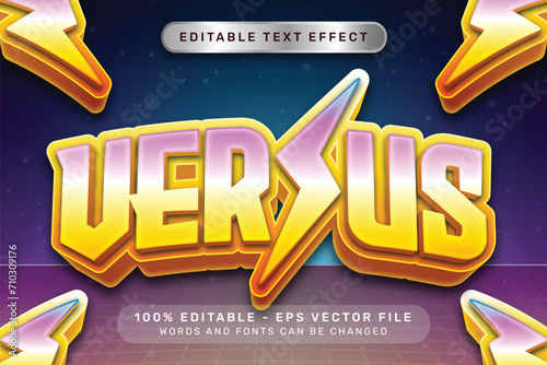 versus effect and editable text effect with light neon color