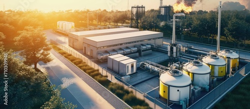 Hydrogen fuel production and storage facility for eco-friendly energy. photo