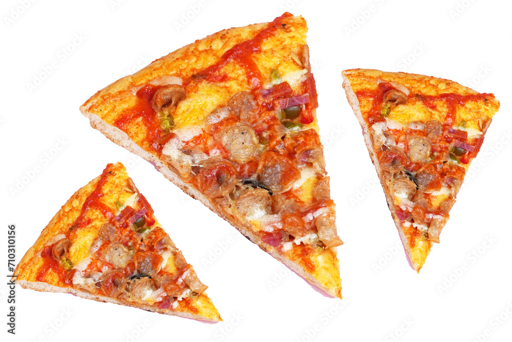 Pizza slice isolated on white background Pizza slice isolated on white background