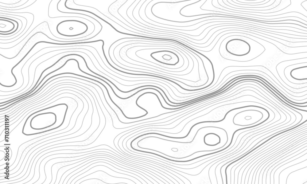 Abstract wavy topographic map. Abstract wavy and curved lines background. Abstract geometric topographic contour map background.