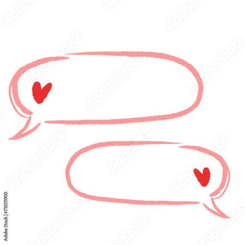 Ilustración Globos de texto de Corazón, San Valentín