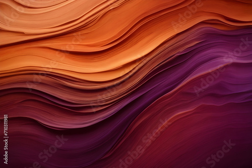 Flowing Dark Purple and Orange Background or Wallpaper Generative AI
