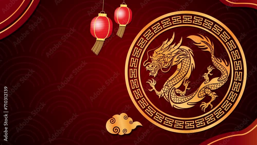 Golden dragon with red background, Happy Chinese New Year background.
Golden dragon with red background, Happy Chinese New Year background.