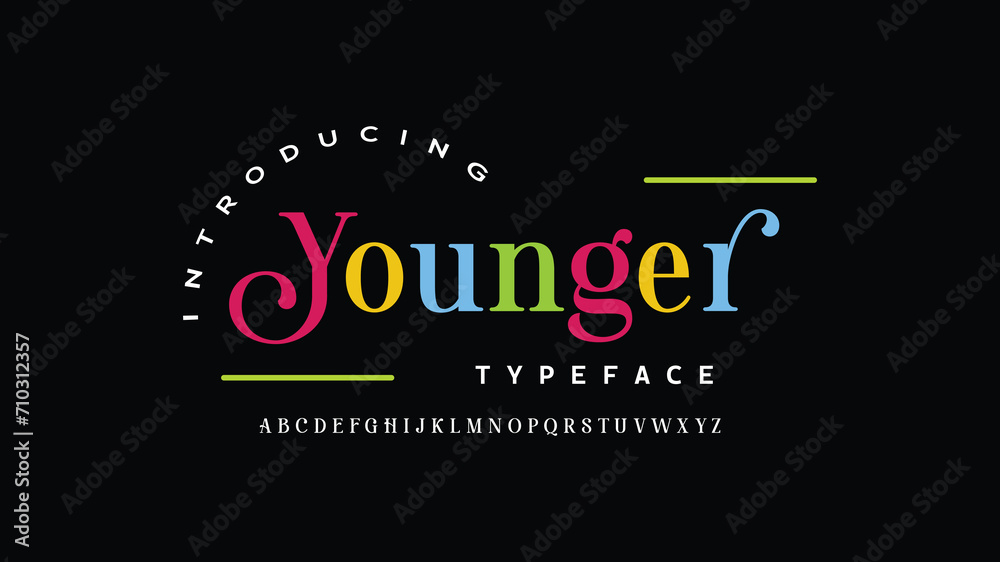 Younger Minimal modern alphabet fonts. Typography minimalist urban digital neon future creative logo font. vector illustration