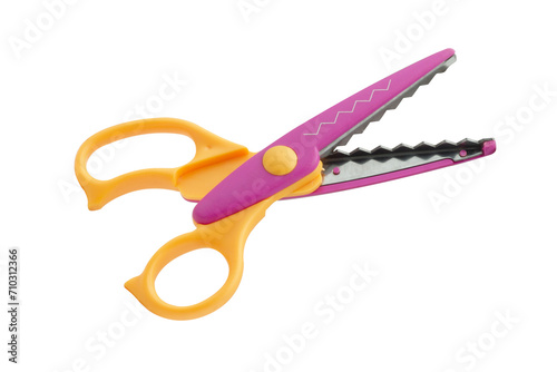 Zigzag scissors isolated on white back ground.