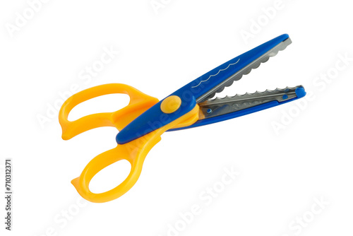 Zigzag scissors isolated on white back ground.