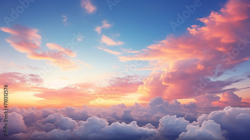 dramatic panorama sky with cloud on sunrise and sunset © Aura