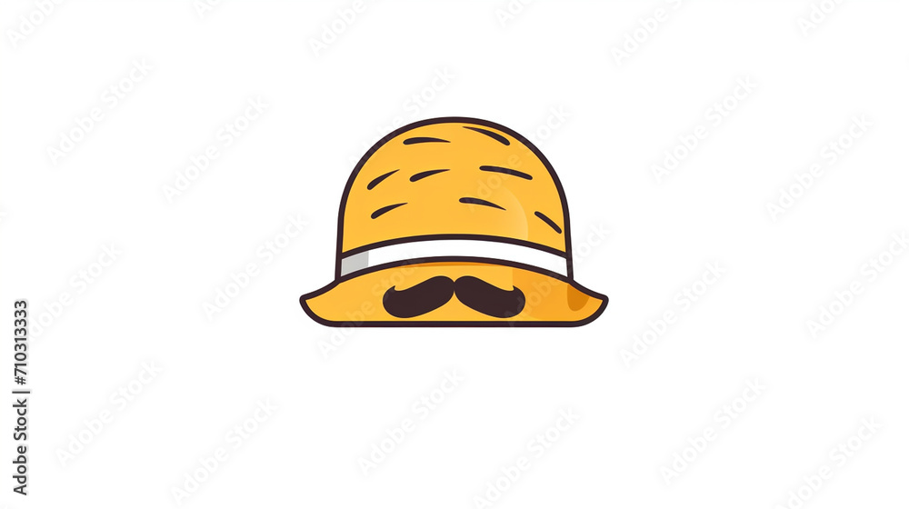 bread hat logo line white background, Generate AI. bread hat logo line white background, Generate AI.