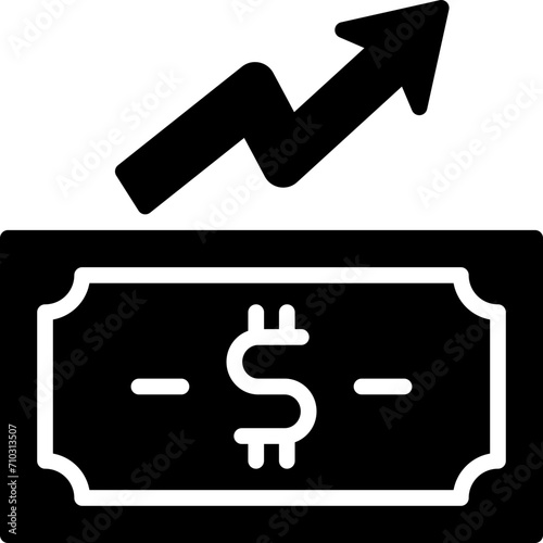 money growth icon. vector glyph icon for your website  mobile  presentation  and logo design.