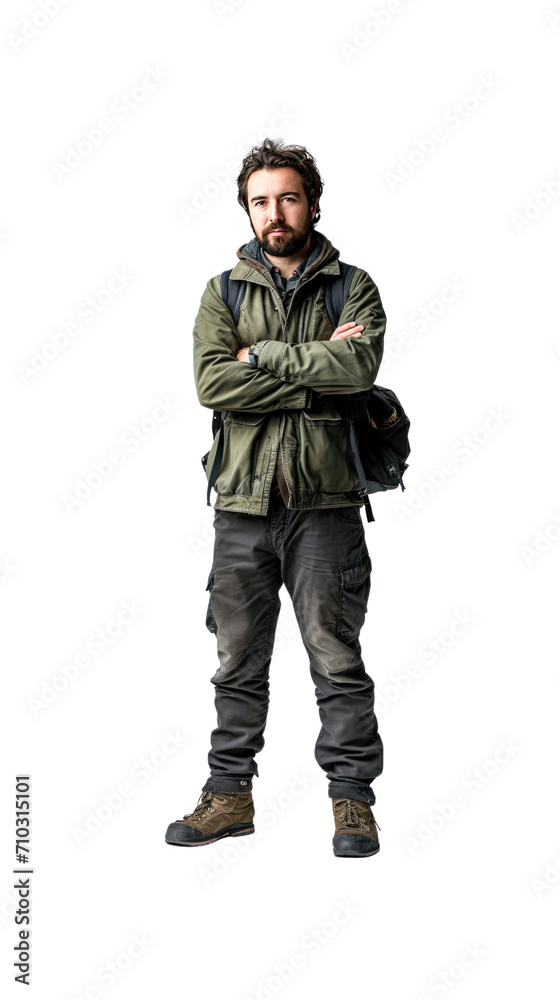 Geographer, full body standing, transparent background Geographer, full body standing, transparent background