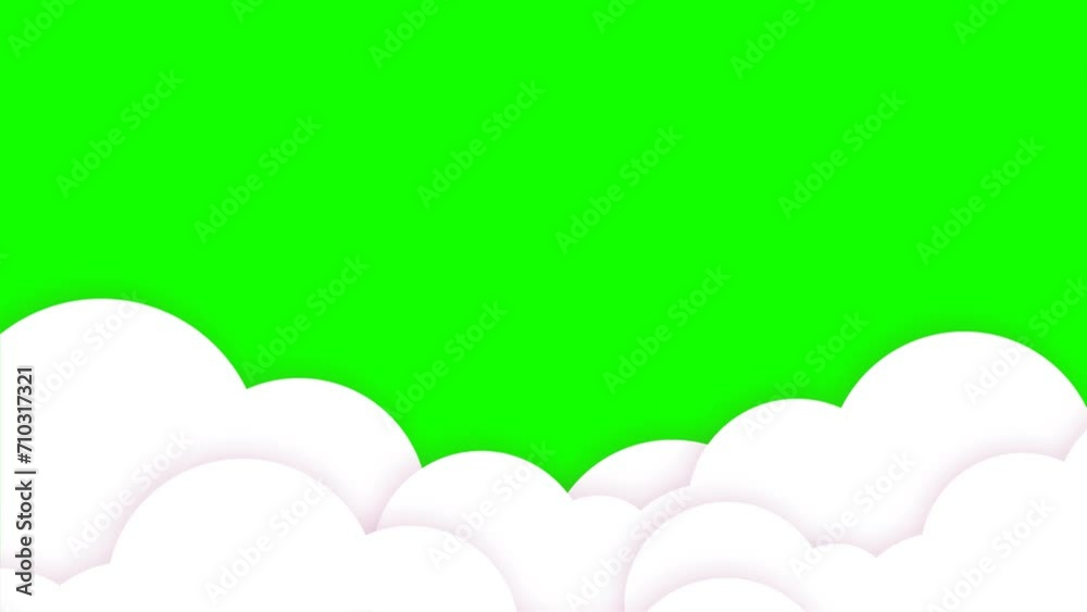 4K animation of white clouds on green screen 4K animation of white clouds on green screen