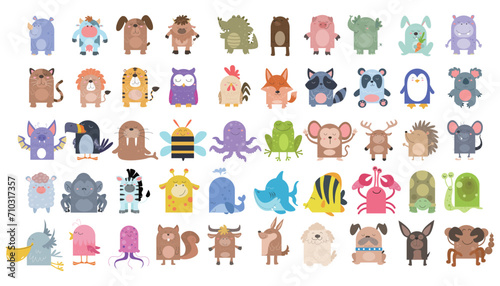 Large collection of cute animals, illustration style children's illustrations, picture book materials © 设佳 艺