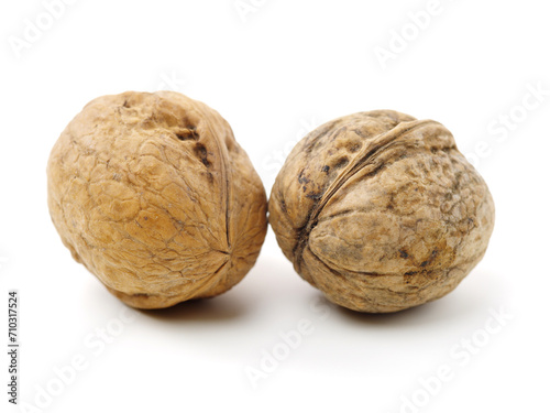 walnuts on a white background 
