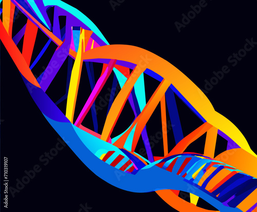 A DNA double helix with vibrant colors vektor icon illustation