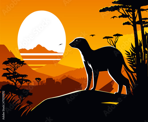 A meerkat on sentry duty vektor icon illustation