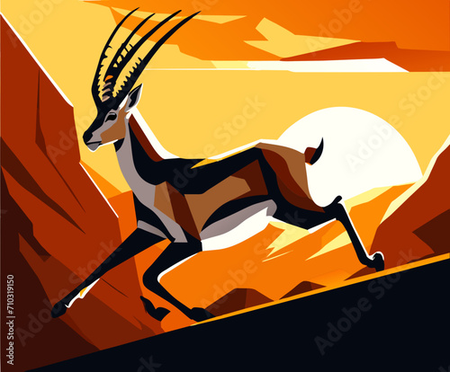A gazelle sprinting from danger vektor icon illustation