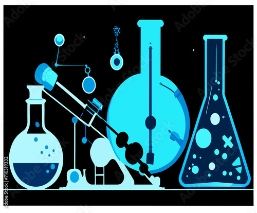 Scientific instruments in silhouette vektor icon illustation