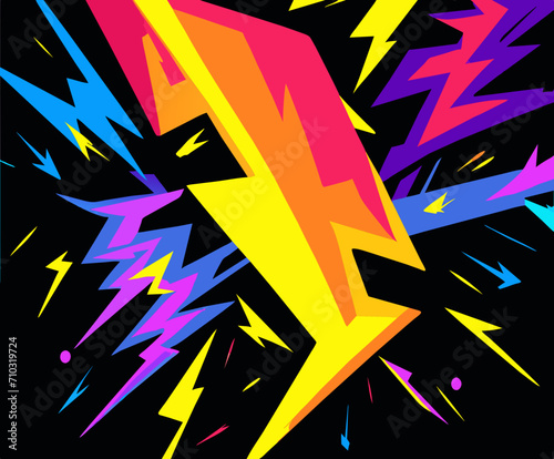 Energetic lightning bolts vektor icon illustation